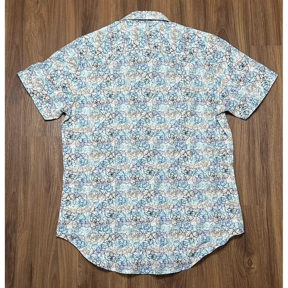 Robert Graham Radnor Floral Linen Blend Button Up Short Sleeve Shirt Men's Sz S - Picture 11 of 11